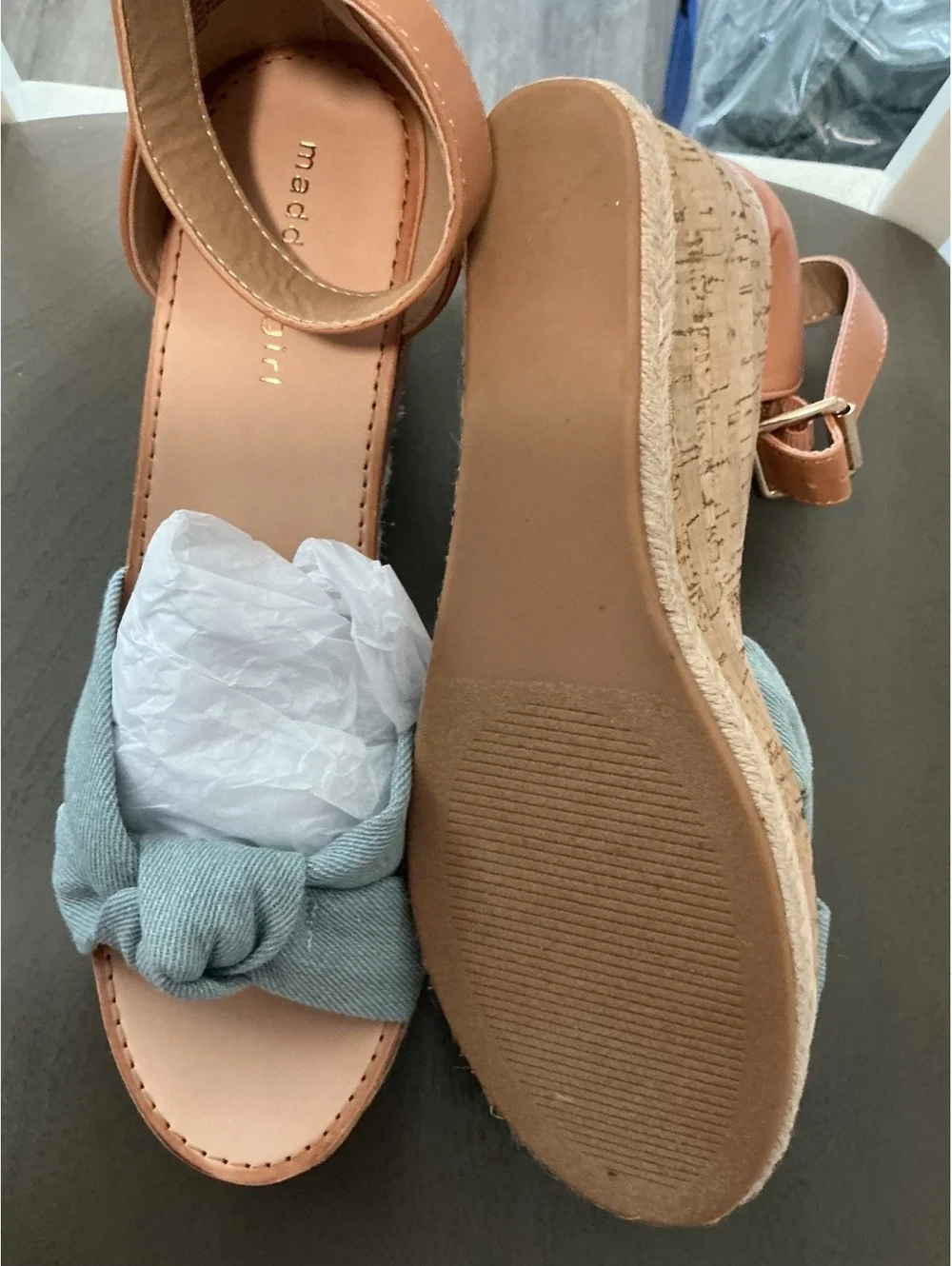 Womans Size 10 Madden Girl Colette Blue Denim Platform Wedge